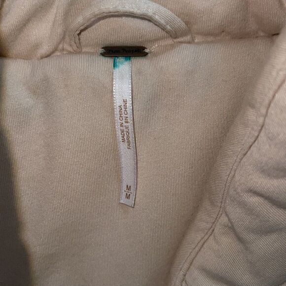 Free People Tawny Pillow Quilted Jacket Coat Cream Puffy Boyfriend sz M Medium - Picture 7 of 10